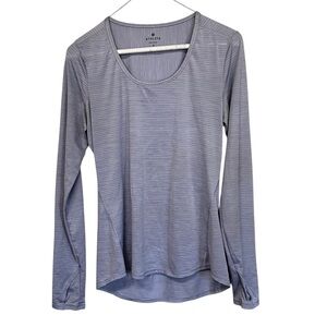 Athleta | Silver Blue Purple Shimmer Chi Top Long Sleeve S‎